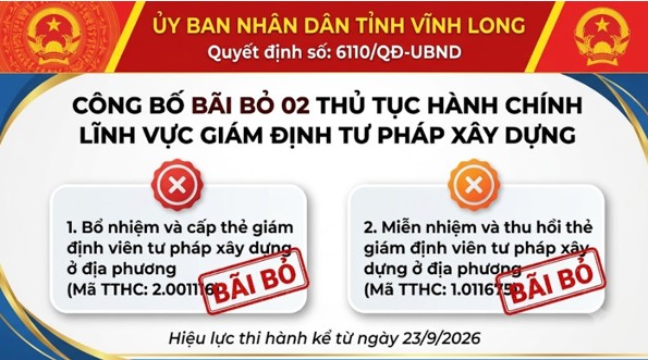 Bãi bỏ 02 thủ tục hành chính lĩnh vực giám định tư pháp xây dựng thuộc quản lý của Sở Xây dựng